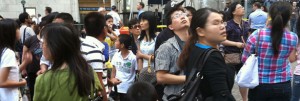 Asian Tourists On Wall Street in Manhattan